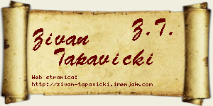 Živan Tapavički vizit kartica